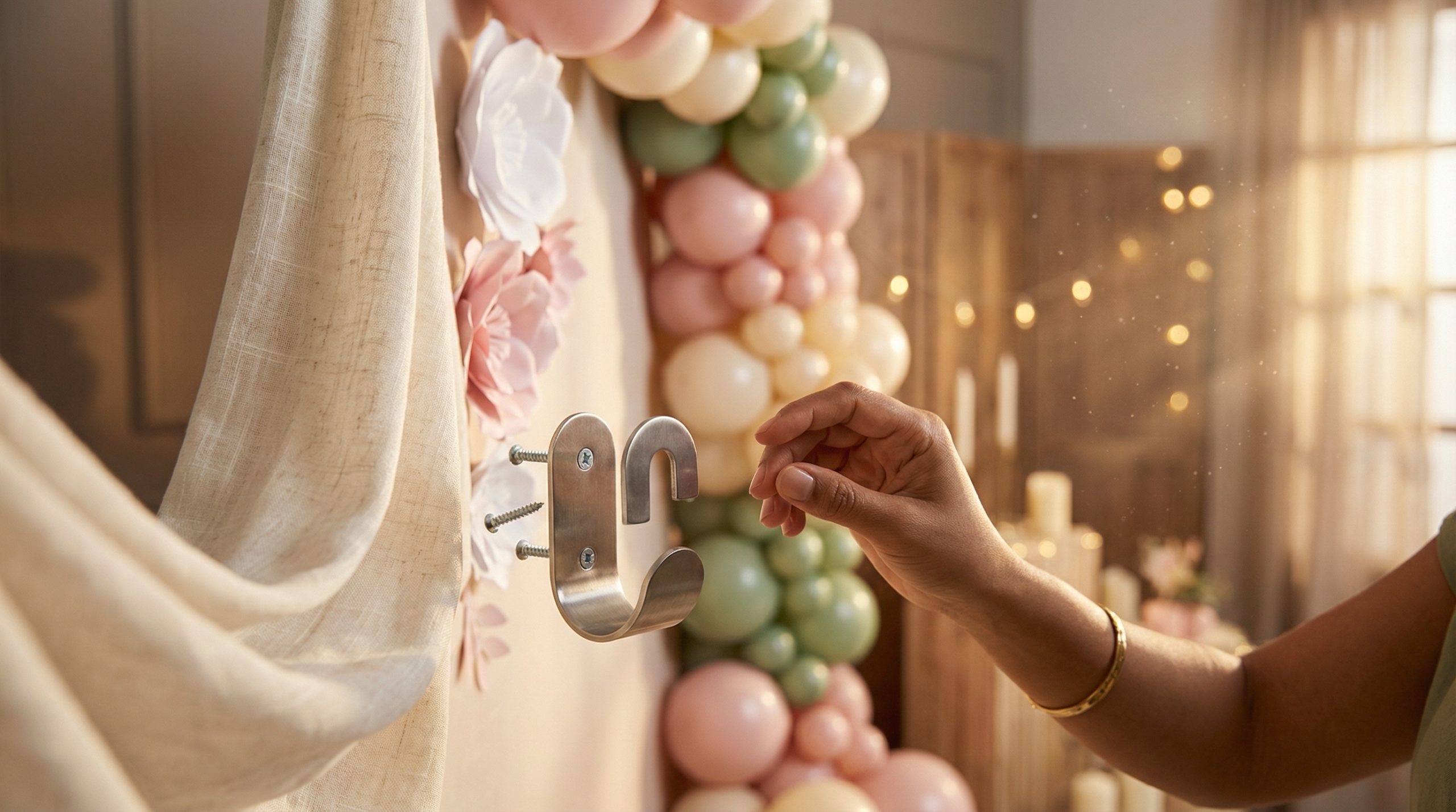 Ganchos expostos quebram a magia dos Enfeites e Painéis