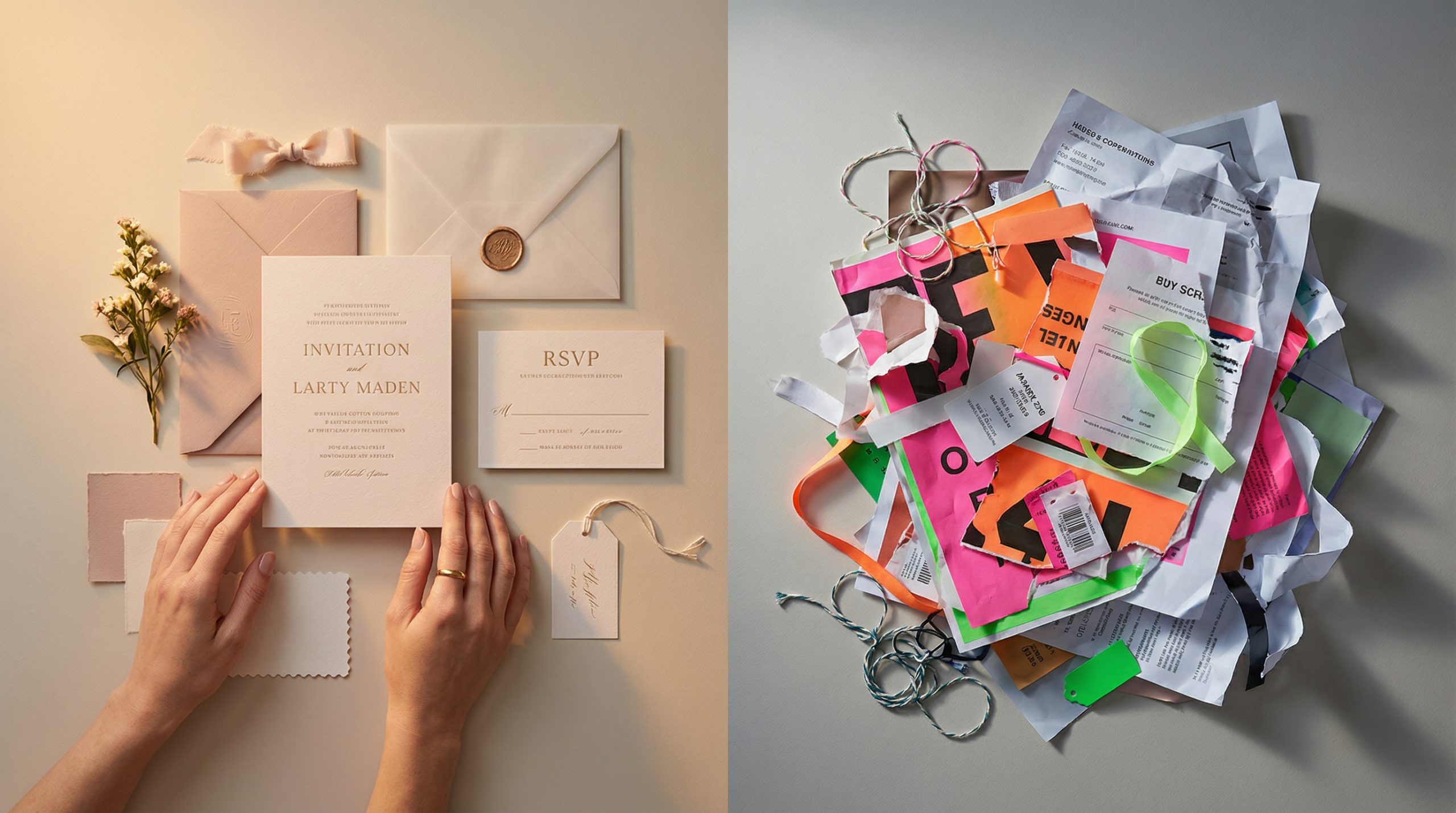 Papelaria desconexa prejudica Convites e Tags