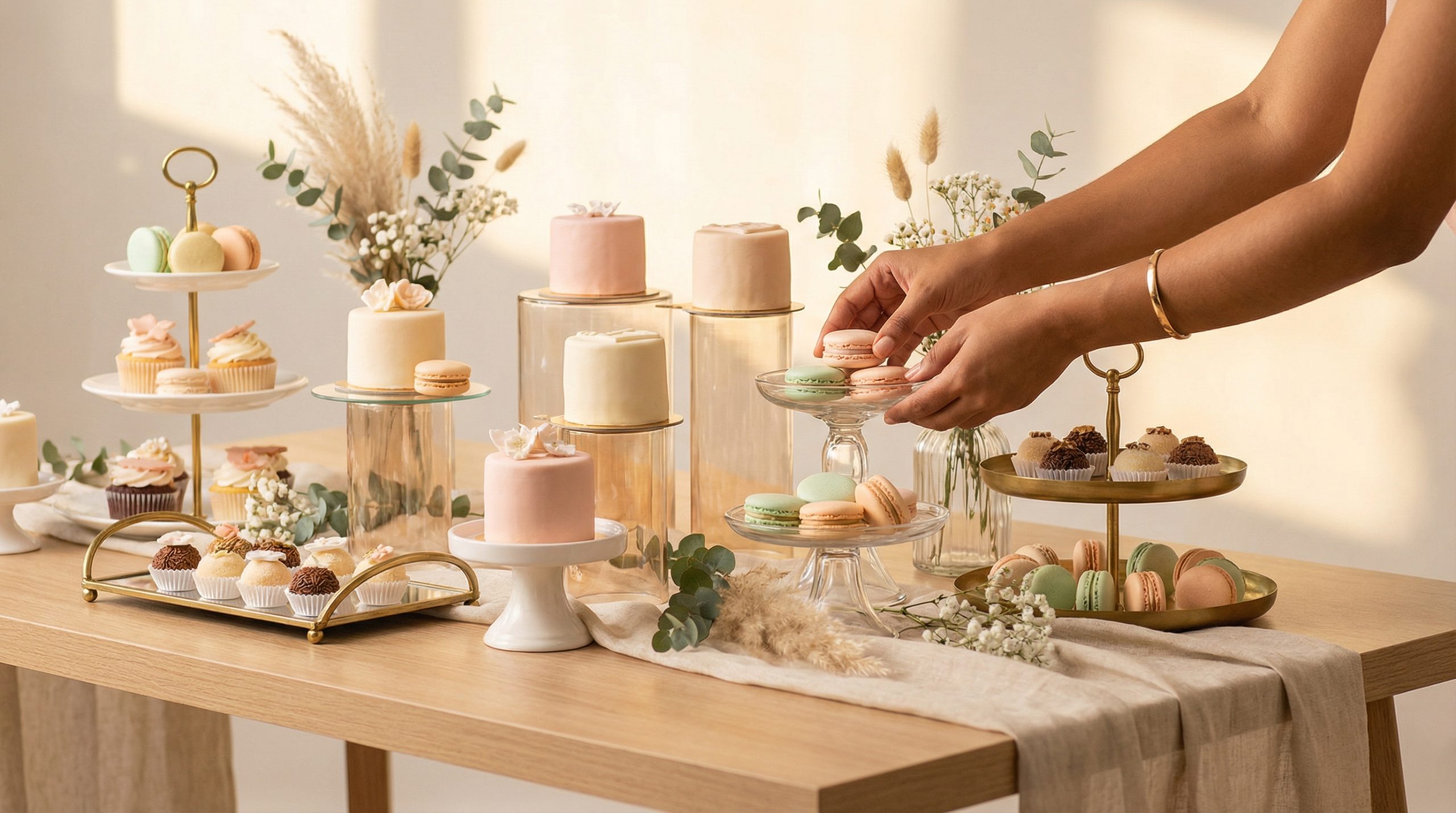 Eleve os suportes — leveza visual na Mesa e Doces