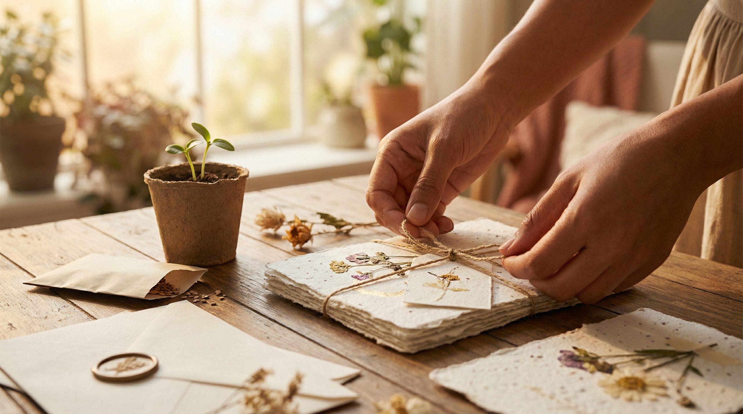 Aposte no papel semente para seus Convites e Tags