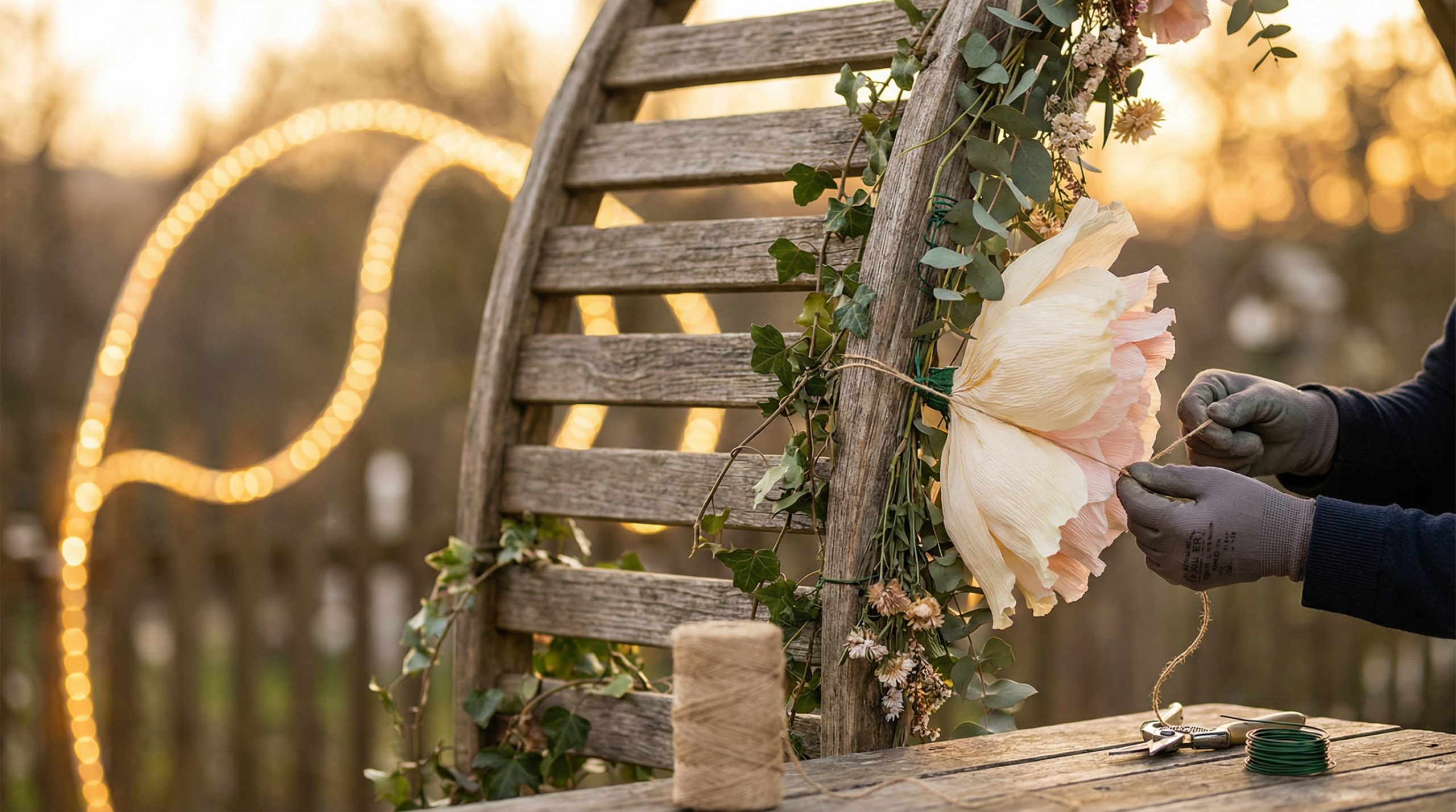 Flores gigantes de papel transformam Enfeites e Painéis - 2